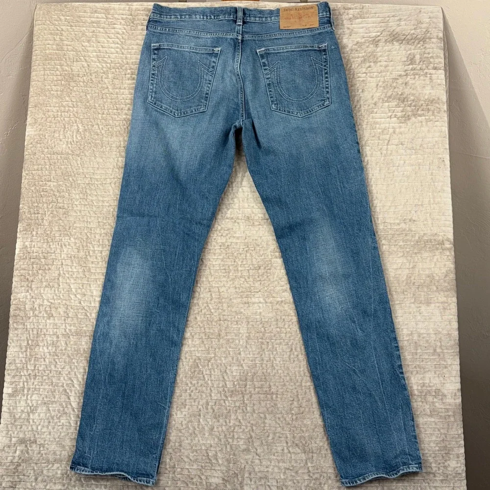 True Religion Geno Relaxed Slim Jeans Mens Size‎ 32 Blue Wash Denim - Picture 12 of 12